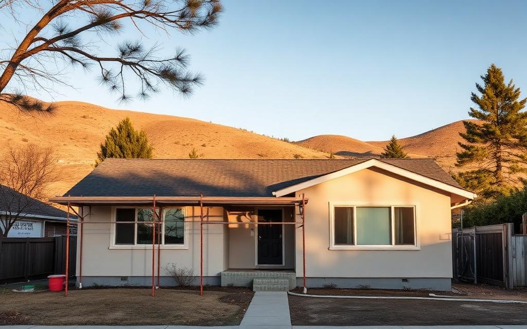 Single family bungalow under renovation in Kelowna, British Columbia