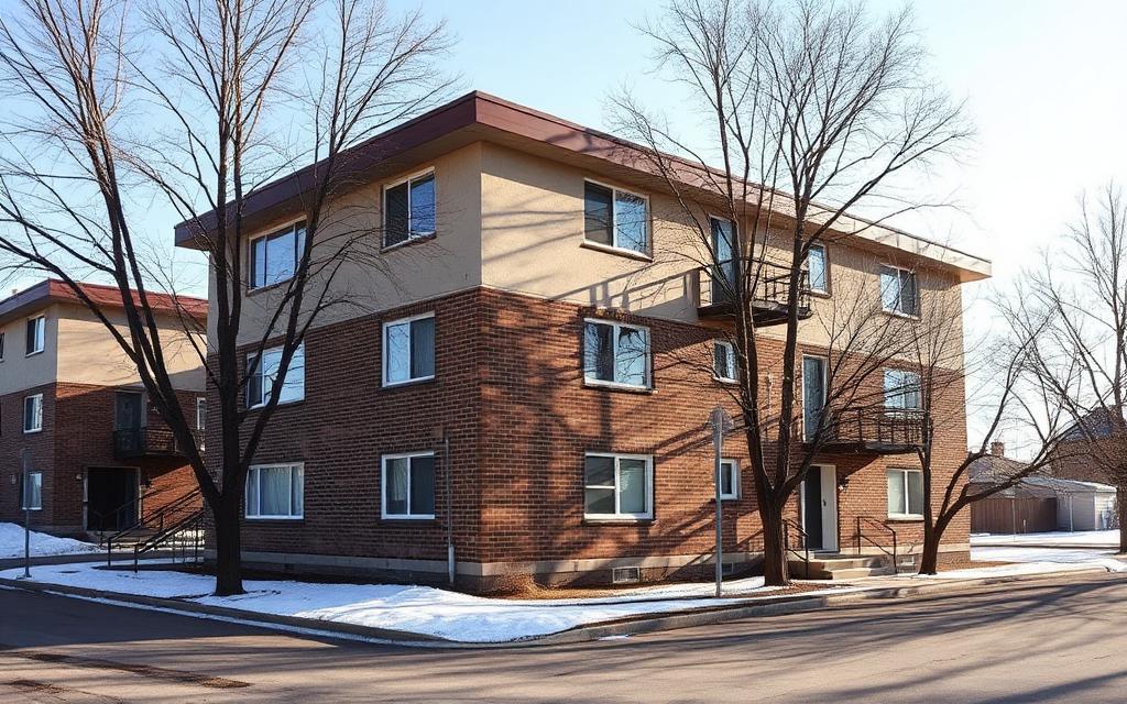 Four-unit walk-up apartment building in Saskatoon, Saskatchewan